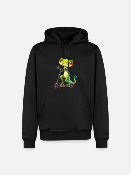 Gecko Scooter - Men’s Premium Organic Hoodie - black