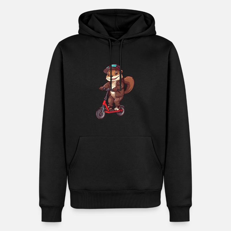 Otter Roller - Männer Premium Bio Hoodie - Schwarz