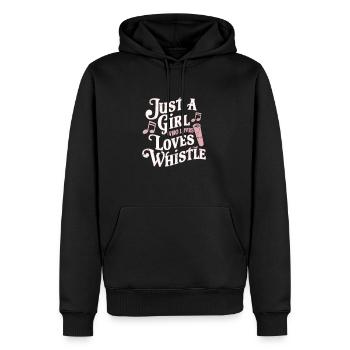 Sifflet en étain - Sweat à capuche Premium bio Homme - noir - Devant - Nico (187cm)