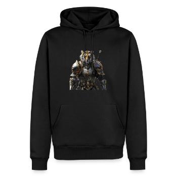 Tiger Knight Moyen Âge - Sweat à capuche Premium bio Homme - noir - Devant - Nico (187cm)