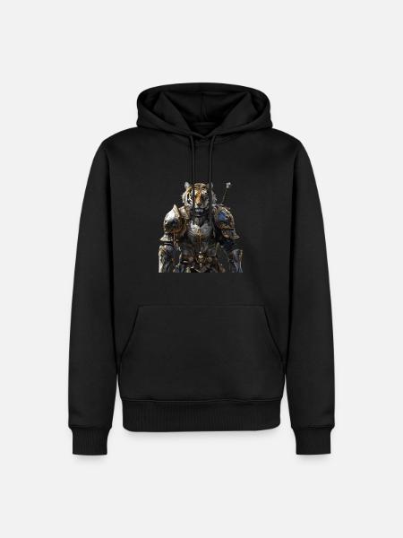 Tiger Knight Middle Ages - Men’s Premium Organic Hoodie - black