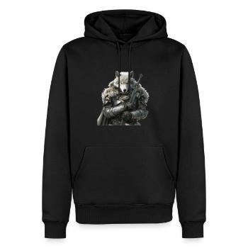 Wolf Knight Moyen Âge - Sweat à capuche Premium bio Homme - noir - Devant - Nico (187cm)