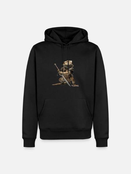 Bearded Dragon Knight Medieval - Men’s Premium Organic Hoodie - black