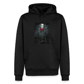 Le Tarot à la Rose Pourpre - Sweat à capuche Premium bio Homme - noir - Devant - Nico (187cm)