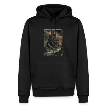 Le Tarot de la Citadelle Sombre - Sweat à capuche Premium bio Homme - noir - Devant - Nico (187cm)