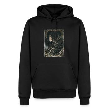 Le Tarot du Tisserand des Rêves - Sweat à capuche Premium bio Homme - noir - Devant - Nico (187cm)