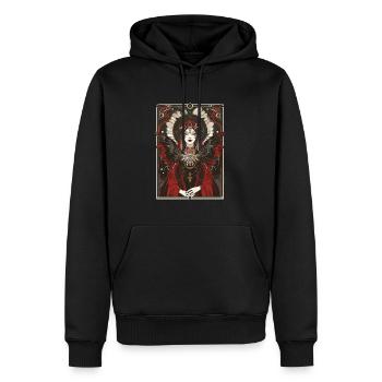 Le Tarot de l’Impératrice - Sweat à capuche Premium bio Homme - noir - Devant - Nico (187cm)