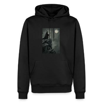 Le Tarot de l’Ermite - Sweat à capuche Premium bio Homme - noir - Devant - Nico (187cm)