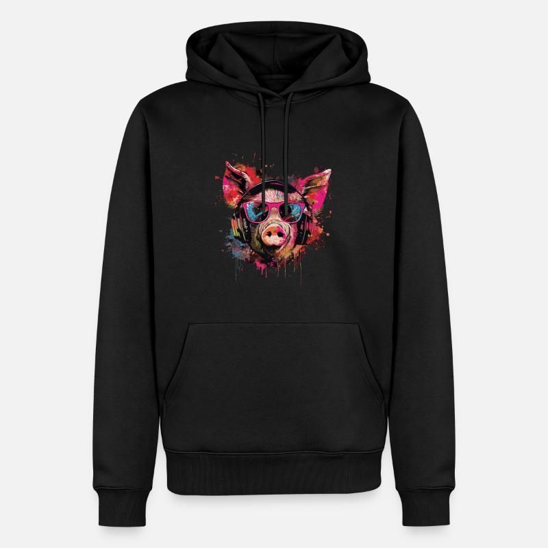 Schwein - Männer Premium Bio Hoodie - Schwarz