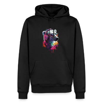 Polar Bär - Männer Premium Bio Hoodie - Schwarz - Vorne - Nico (187cm)