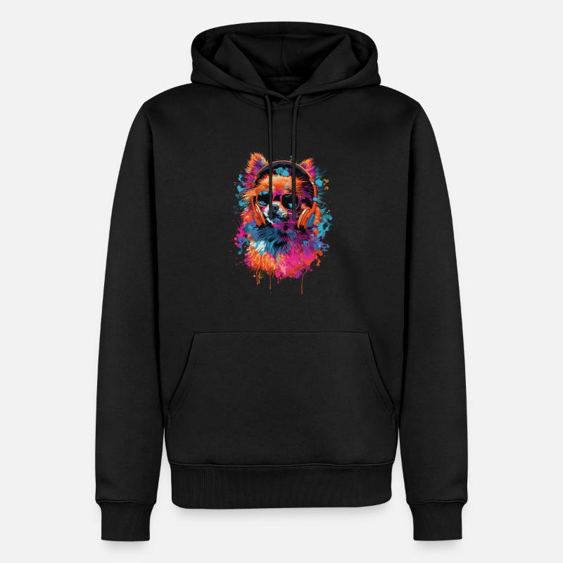Pomeranian - Männer Premium Bio Hoodie - Schwarz