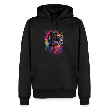 Squirrel - Men’s Premium Organic Hoodie - black - Front - Nico (187cm)