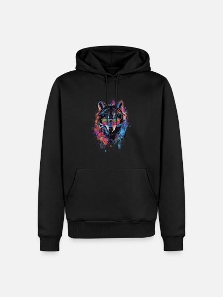 Wolf - Men’s Premium Organic Hoodie - black