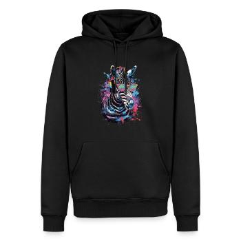 Zebra - Men’s Premium Organic Hoodie - black - Front - Nico (187cm)