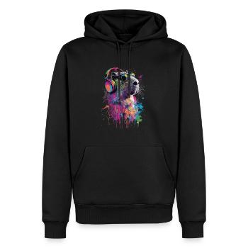 Capybara - Men’s Premium Organic Hoodie - black - Front - Nico (187cm)