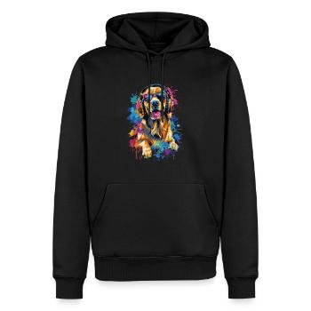 Golden retriever - Sweat à capuche Premium bio Homme - noir - Devant - Nico (187cm)