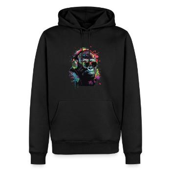 Gorilla - Men’s Premium Organic Hoodie - black - Front - Nico (187cm)