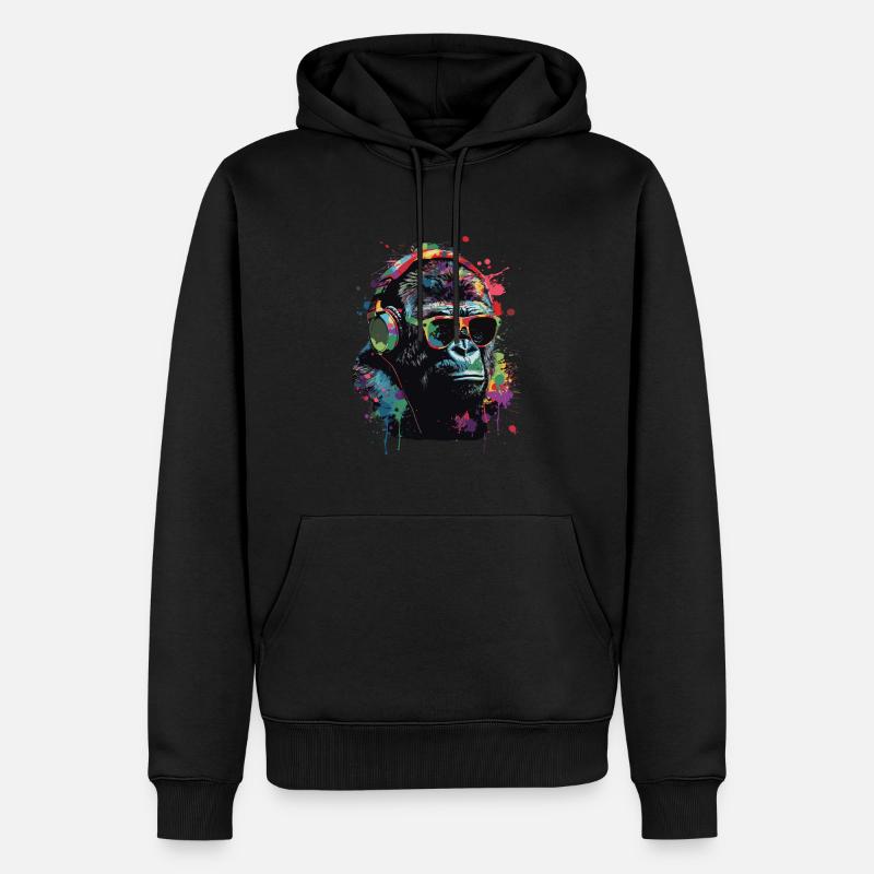 Gorilla - Männer Premium Bio Hoodie - Schwarz