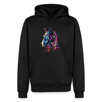 Pferd - Männer Premium Bio Hoodie - Schwarz - Vorne - Nico (187cm)