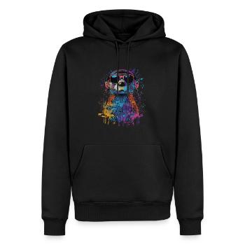 Loutre - Sweat à capuche Premium bio Homme - noir - Devant - Nico (187cm)