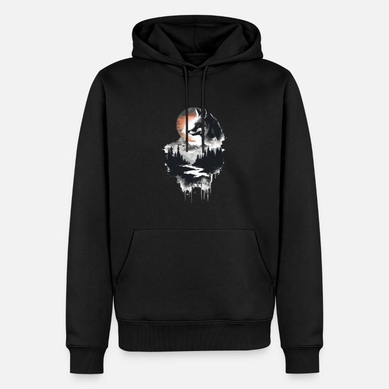Fuchs - Männer Premium Bio Hoodie - Schwarz