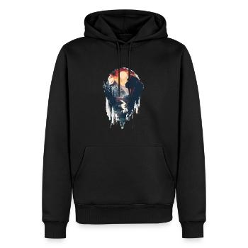Orang-outan - Sweat à capuche Premium bio Homme - noir - Devant - Nico (187cm)