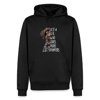 Pudelpointer Girl Geschenk - Männer Premium Bio Hoodie - Schwarz - Vorne - Nico (187cm)
