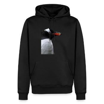 Pinguin - Männer Premium Bio Hoodie - Schwarz - Vorne - Nico (187cm)