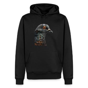Taube - Männer Premium Bio Hoodie - Schwarz - Vorne - Nico (187cm)