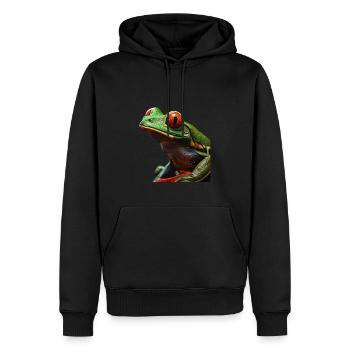 Rainette aux yeux rouges - Sweat à capuche Premium bio Homme - noir - Devant - Nico (187cm)