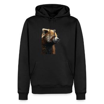 Roter Panda - Männer Premium Bio Hoodie - Schwarz - Vorne - Nico (187cm)