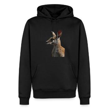 Wallaby - Männer Premium Bio Hoodie - Schwarz - Vorne - Nico (187cm)