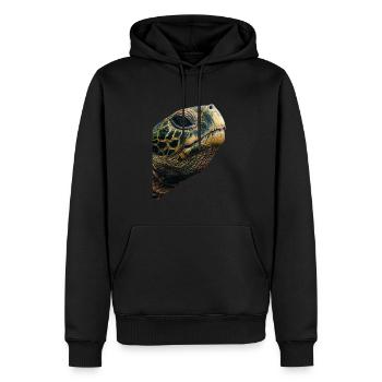 Tortue - Sweat à capuche Premium bio Homme - noir - Devant - Nico (187cm)