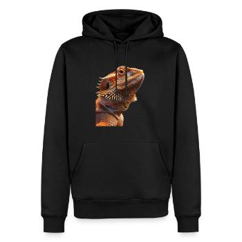 Dragon barbu - Sweat à capuche Premium bio Homme - noir - Devant - Nico (187cm)
