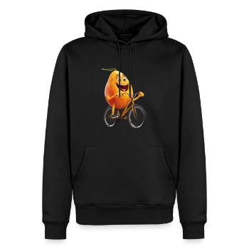 Papaya Fahrrad - Männer Premium Bio Hoodie - Schwarz - Vorne - Nico (187cm)