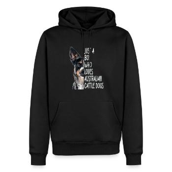 Australischer Treibhund - Männer Premium Bio Hoodie - Schwarz - Vorne - Nico (187cm)
