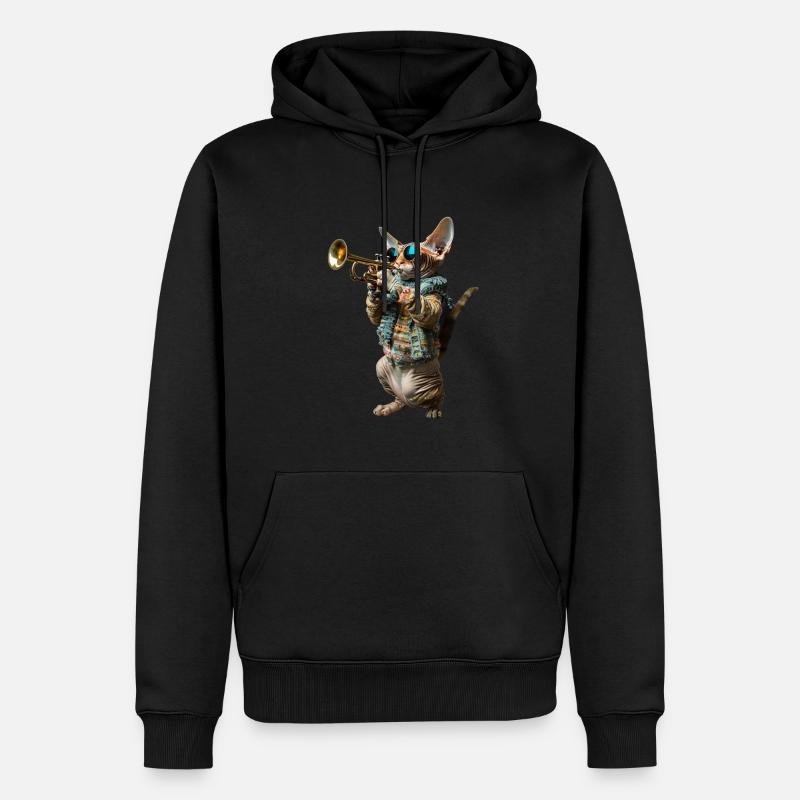 Devon Rex Trompette - Sweat à capuche Premium bio Homme - noir