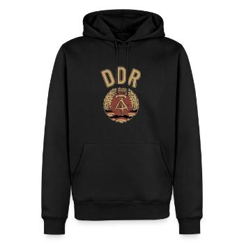 DDR, Osten, Ossi Geschenk - Männer Premium Bio Hoodie - Schwarz - Vorne - Nico (187cm)
