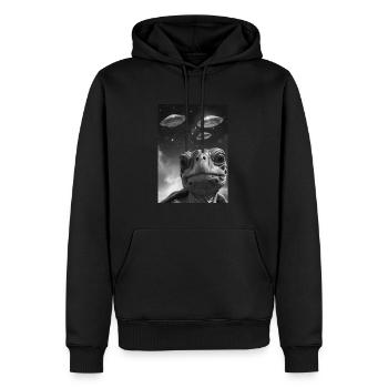 OVNI Selfie Tortue - Sweat à capuche Premium bio Homme - noir - Devant - Nico (187cm)