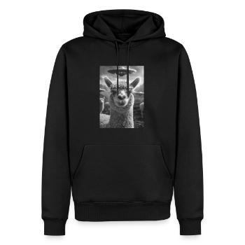 Ovni Selfie Alpaga - Sweat à capuche Premium bio Homme - noir - Devant - Nico (187cm)