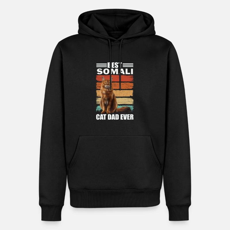 Papa Chat Somalien - Sweat à capuche Premium bio Homme - noir
