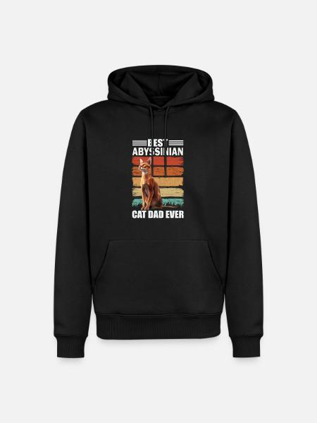Abyssinian Papa Cat - Men’s Premium Organic Hoodie - black