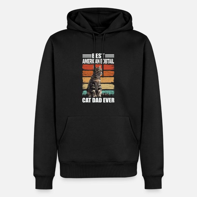Papa bobtail américain - Sweat à capuche Premium bio Homme - noir