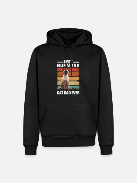 Burmese Dad Cat - Men’s Premium Organic Hoodie - black