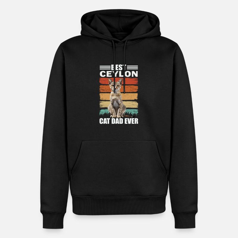 Ceylon Papa Katze - Männer Premium Bio Hoodie - Schwarz