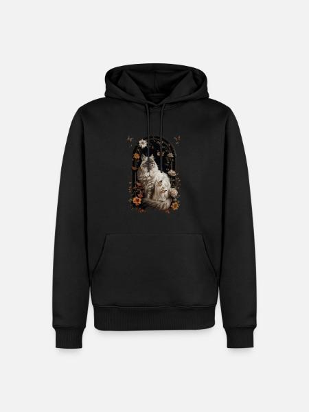 Siberian Cat - Men’s Premium Organic Hoodie - black