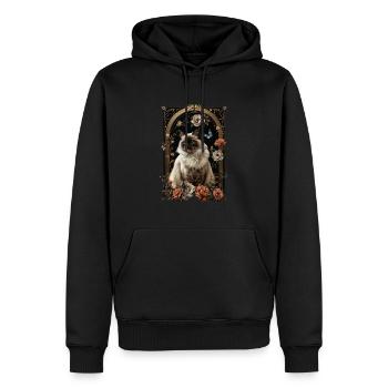 Chat birman - Sweat à capuche Premium bio Homme - noir - Devant - Nico (187cm)