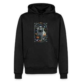 Britisch Kurzhaarkatze - Männer Premium Bio Hoodie - Schwarz - Vorne - Nico (187cm)