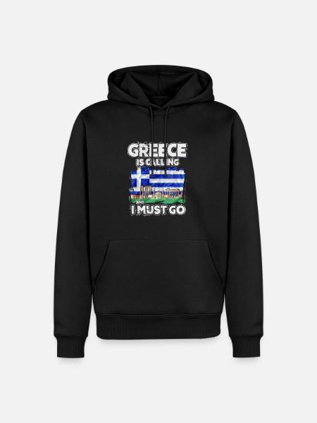 Grèce - Sweat à capuche Premium bio Homme - noir