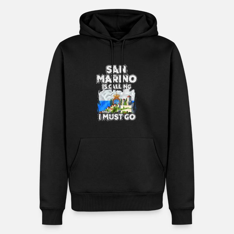 Saint-Marin - Sweat à capuche Premium bio Homme - noir